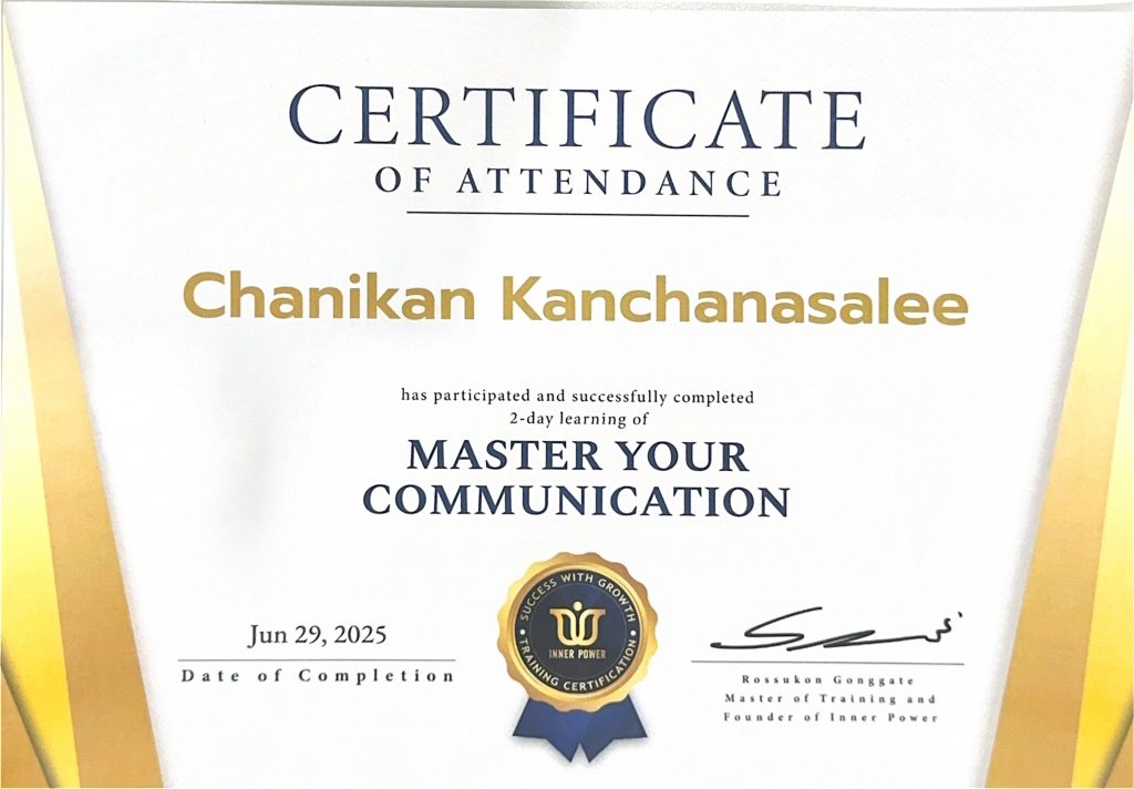 CERTIFICATE MASTER YOUR COMMUNICATION